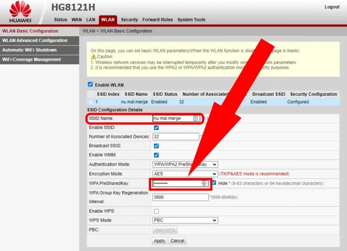 How to change Wifi password